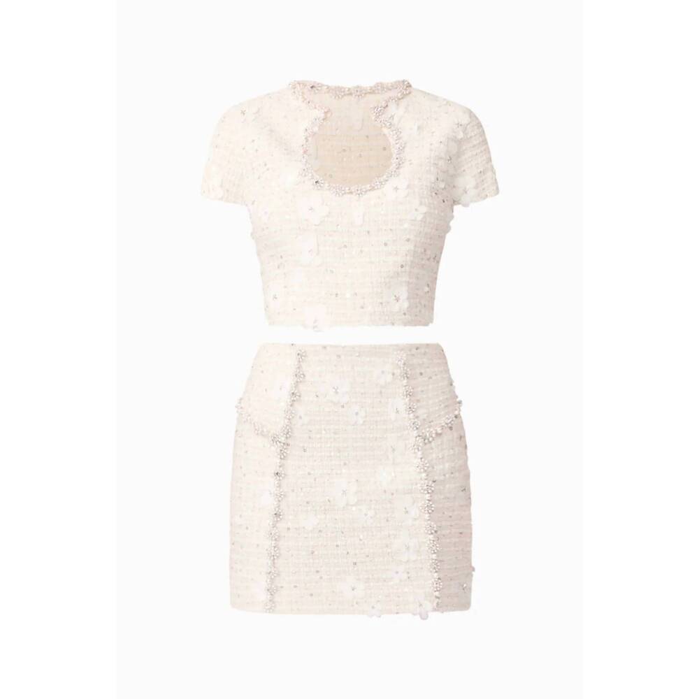 NEW ELLIATT ellouise embellished tweed set in white - Picture 8 of 8